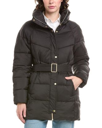 Cole Haan Oyster Finished Belted Puffer