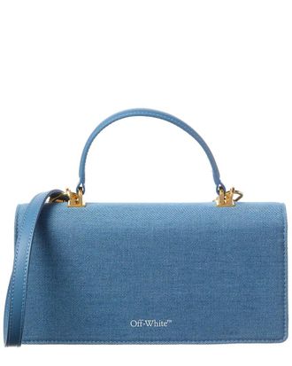 Off-white Off-White Jitney Denim & Leather Shoulder Bag