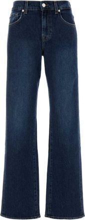 7 For All Mankind Dark Blue Flared High Rise Jeans