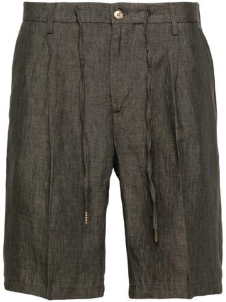 BRIGLIA 1949 Olbias linnen shorts met geplooid detail - Groen