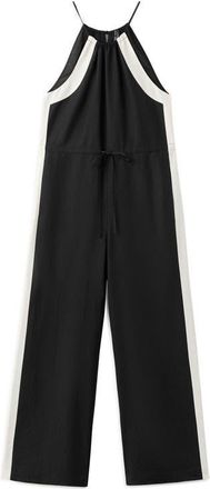 Mango Wide Leg Halter Jumpsuit in Black at Nordstrom, Size X-Large