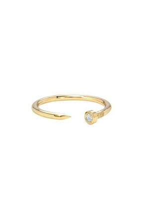 Zoe Lev Jewelry Diamond Nail Ring in Yellow Gold at Nordstrom, Size 7