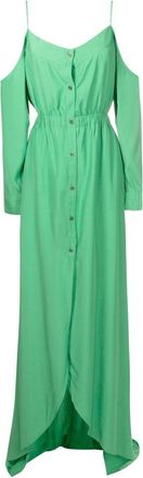 Amir Slama cold-shoulder floor length dress - women - Viscose - M - Green