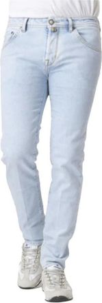 Jacob Cohen Lichtblauwe slim cropped jeans - Heren - Slim Fit Jeans - Blauw - W32 - Katoen - Jeans