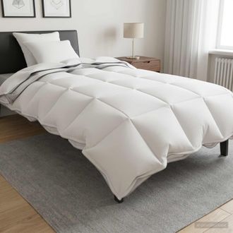 vidaXL Vidaxl Set Di Piumoni 3 Pz 140 X 220 Cm Tutte Le Stagioni Bamb&ugrave; Bianco