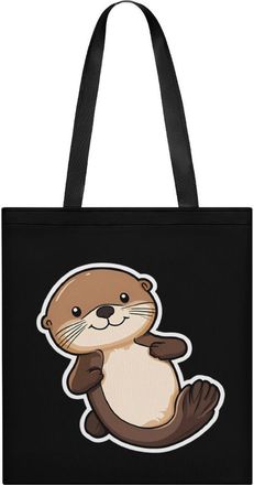 Generic Sea Otter Sticker Womens Tote Casual Shopping Bag Lightweight Shoulder Bags Hobos Handbag for Work Travel Daily 35x40cm