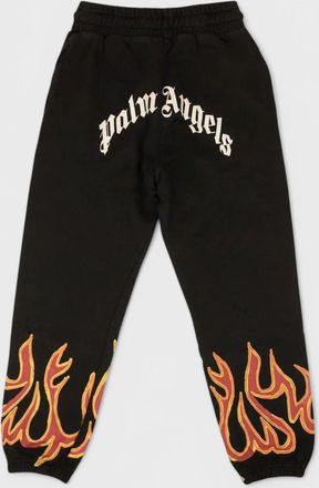Palm Angels Mens Gd Graffiti Flames Sweatpants Black/Red - Size Large