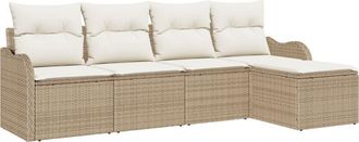vidaXL Vidaxl - Garden Sofa Set 5 pcs Light grey 231 x 117 x 85 cm Poly rattan