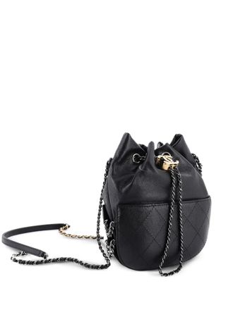 Chanel Gabrielle Drawstring Bag Quilted Calfskin Small bucket bag - Black