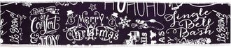 Melrose International Set Of 2 Black & White Christmas Sentiment Ribbon