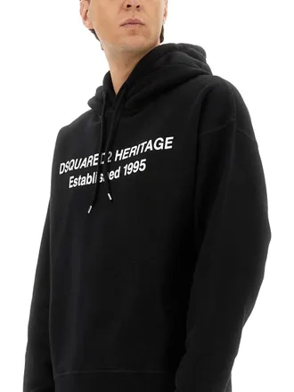 Dsquared2 Printed Cotton Sweatshirt - Black