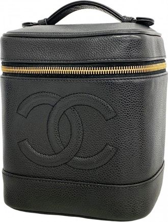 Chanel Black Grained Calfskin Vanity Bag (Pre-Owned)