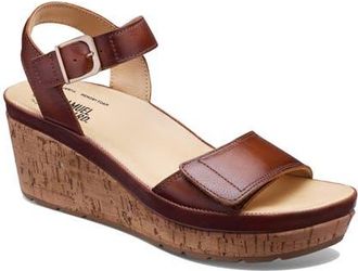 Samuel Hubbard Portola Two-Strap Wedge Sandal in Cognac Leather at Nordstrom, Size 10.5