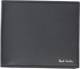 Paul Smith Black Signature Stripe Leather Bi-Fold Wallet