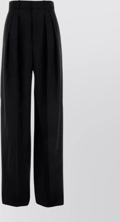 Saint Laurent black wool wide-leg pant
