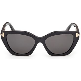 Tom Ford 55mm Butterfly Sunglasses in Black Yellow Gold /Smoke at Nordstrom