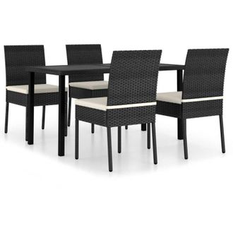 vidaXL 5 Pcs Junto Cominaci&oacute;n Set Vime Pe Negro