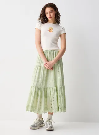 Twik Womens Broderie anglaise maxi skirt