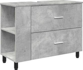 vidaXL Unidad De Tocador De Ba&ntilde;o Gris Hormig&oacute;n 80 X 35 X 60 Cm Vidaxl