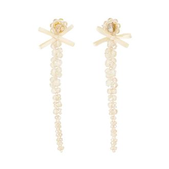 Simone Rocha Strik Druppel Kristal Oorbellen - Geel - Dames - Oorbellen - Geel - ONE Size - Accessoires