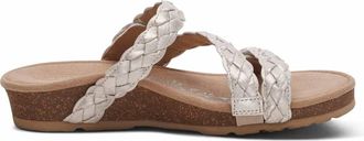 Aetrex Womens Josie Braided Slide Sandals In Champagne