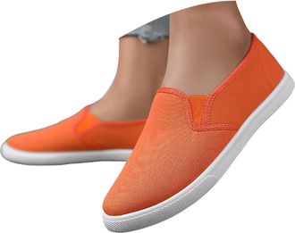 Generic Low-Top Slip Ons Shoes Womens Fashion Sneakers Casual Canvas Sneakers for Women Comfortable Flats Breathable Padded Insole Slip on Sneakers Women Low 