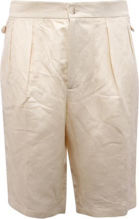 Patrizia Pepe Linnenmix Bermuda Shorts - Heren - Korte Broeken - Beige - L - Linnen - Korte Broeken
