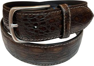 Paolo Vitale Accessoires, Heren, Bruin, 100 CM, Leer, Handgemaakte Krokodillenleren Riem