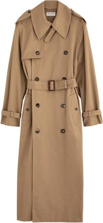 Saint Laurent Double-breasted Cotton Twill Trench Coat - Beige - 42 (UK14 / L)
