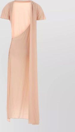 Magda Butrym stretch crepe maxi dress short sleeves draped