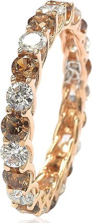 Suzy Levian Rose-Tone Prong Set Round CZ Eternity Band Ring in Brown at Nordstrom Rack, Size 5