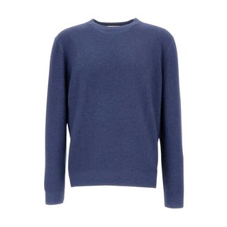 Gran Sasso Round-neck Knitwear, male, Blue, Size: L Round-neck Pullover