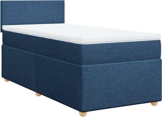 vidaXL Vidaxl - Cama Box Spring Con Colch&oacute;n Tela Azul 90x200 Cm