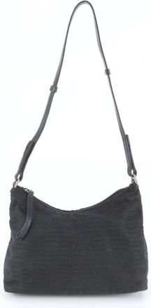 Prada Black Leather Nylon Handbag Shoulder Bag Tote Bag (Pre-Owned)