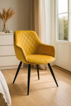 Regalos Miguel Sillas Comedor - Silla Kres Terciopelo - Amarillo