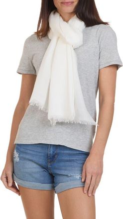 Bruno Magli Solid Fringe Scarf in White at Nordstrom Rack