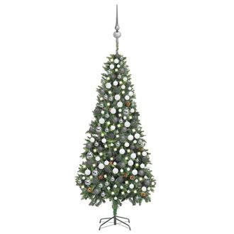 vidaXL &Aacute;rbol De Navidad Helado Con Luces, Bolas Y Pi&ntilde;as 210 Cm Vidaxl