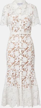 Self Portrait Abito midi in pizzo con cristalli