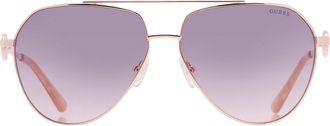 Guess Burgundy Pilot Ladies Sunglasses GF6140 28T 62