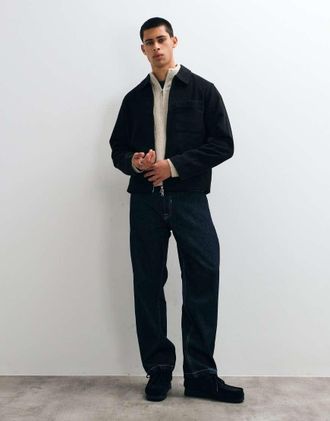 Jack & Jones giacca corta con doppia zip nera-Nero