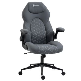 Vinsetto Gaming Chair - Office Desk Chair - Comfy Computer Chair with Adjustable Arms and Rolling Wheels for Home Work Study - Charcooal Grey | TJ Hu