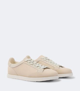 Brunello Cucinelli Suede-trimmed leather sneakers