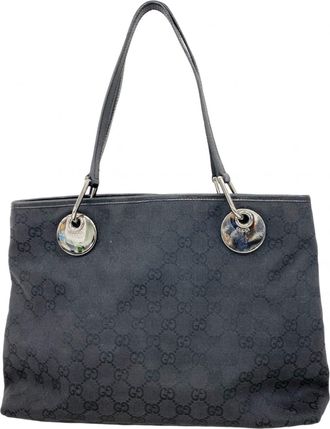 Gucci Black Canvas Tote Bag (Pre-Owned)