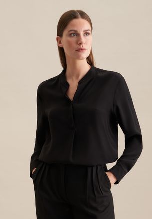 Seidensticker Klassische Bluse SEIDENSTICKER Schwarze Rose, Damen, Gr. 4XL (48), schwarz, 100% Viskose, unifarben, regular fit, ohne Ausschnitt, Blusen Klassische B