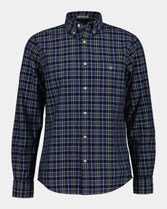 GANT Mens Regular Fit Shirt - Checked in Dark Blue Cotton - Size X-Large