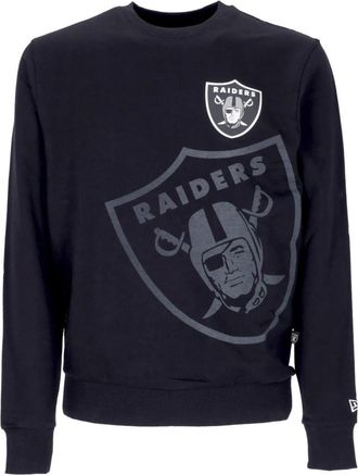 New Era Las Vegas Raiders Crewneck Sweatshirt - Heren - Sweatshirts - Zwart - L - Katoen - Hoodies & sweatvesten