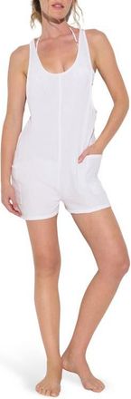 Spiritual Gangster Vista Cotton Romper in White at Nordstrom, Size X-Small