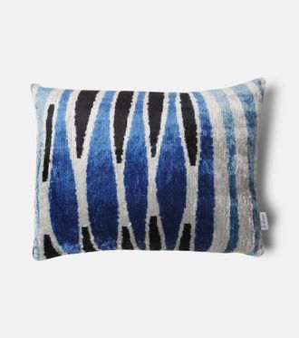 Les-Ottomans Striped cotton and silk velvet cushion