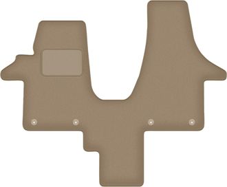 OEM Alfombrilla De Terciopelo Conductor Para: Vw Transporter T5 Caravelle 2 Plazas (2003-2015) Beige