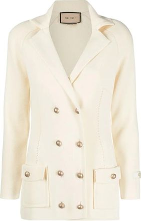 Gucci double-breasted knitted blazer - Neutrals